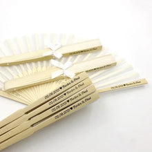 Cargar imagen en el visor de la galería, Abanicos de colores personalizables para bodas y celebraciones