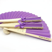 Cargar imagen en el visor de la galería, Abanicos de colores personalizables para bodas y celebraciones