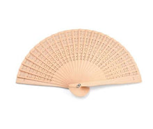 Cargar imagen en el visor de la galería, Abanicos personalizados para boda celosía sobre bambú 50 piezas