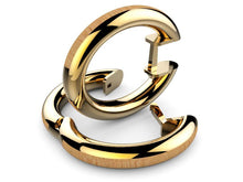 Cargar imagen en el visor de la galería, Pendientes tipo criolla de oro y madera modelo Domaur