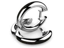 Cargar imagen en el visor de la galería, Pendientes tipo criolla de madera y plata modelo Domei