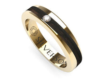 Load image into Gallery viewer, Wood and gold engagement ring with diamonds Legance 19