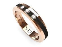 Load image into Gallery viewer, Wood and gold engagement ring with diamonds Legance 19