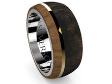Cargar imagen en el visor de la galería, Anillo de plata y madera en dos tonos modelo Kakoon