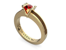 Load image into Gallery viewer, Oshaur model gold and wood engagement ring