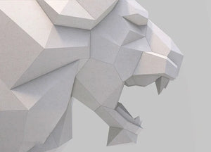 Cabeza de león decorativa de papel craft
