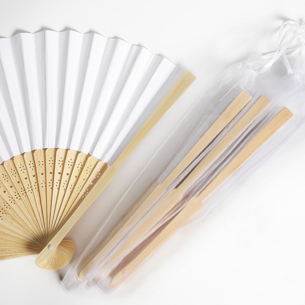 Abanicos personalizados para boda celosía sobre bambú 50 piezas – Silverson