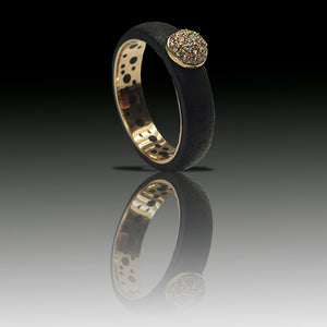 Ebony, gold and diamond ring Roubaix model