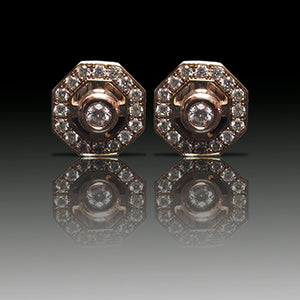 Pendientes de oro y diamantes modelo Roku