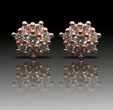 Roselind model gold and diamond earrings