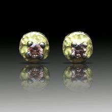 Load image into Gallery viewer, Dufek gold and diamond brown earrings
