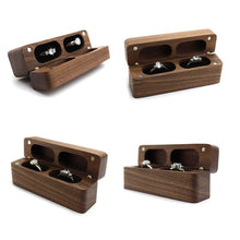 Load image into Gallery viewer, Customizable double box for rings with magnetized lid
