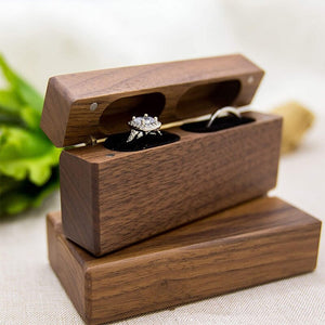 Caja doble para anillos personalizable con tapa imantada