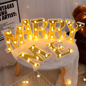 Letras con luces para decoración de espacios