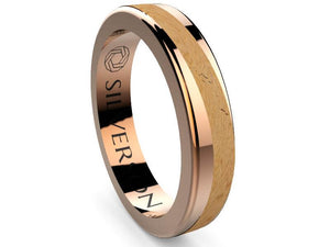 Wedding ring of wood and gold model Legance 79