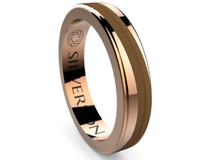 Wedding ring of wood and gold model Legance 79