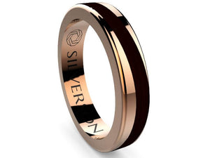 Wedding ring of wood and gold model Legance 79