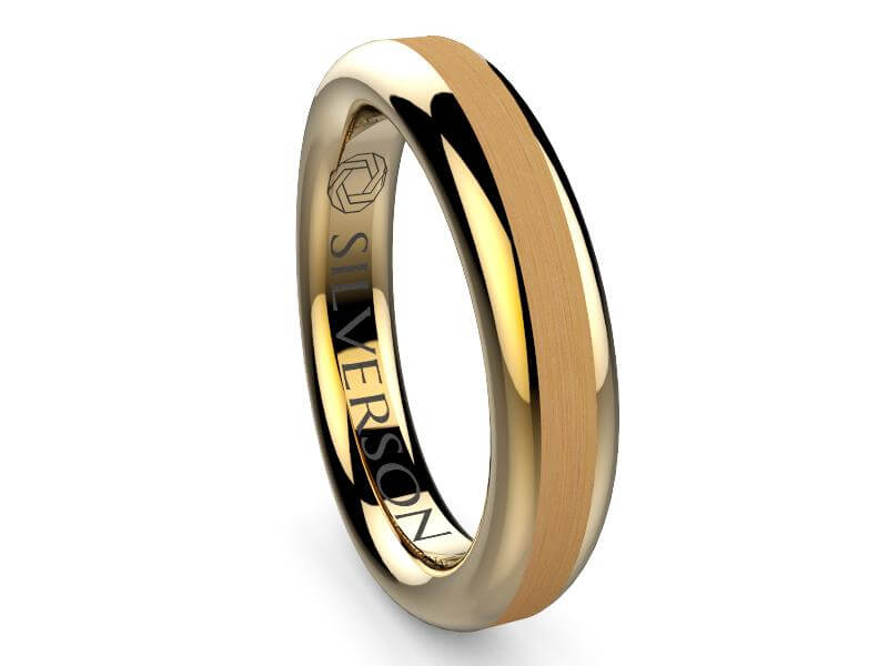 Wedding ring of gold and wood model Domaur