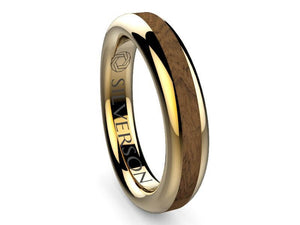 Wedding ring of gold and wood model Domaur