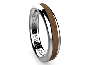 Wedding ring of wood and silver model Domei