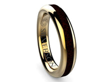 Load image into Gallery viewer, Wedding ring of gold and wood model Domaur
