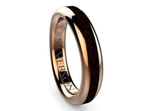 Wedding ring of gold and wood model Domaur