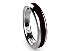 Load image into Gallery viewer, Wedding ring of wood and silver model Domei
