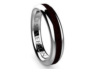 Wedding ring of wood and silver model Domei