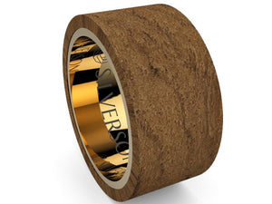 Ziyaud model gold and wood ring