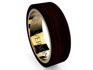 Ziyaud model gold and wood ring