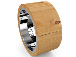 Ziyad model wood and silver ring