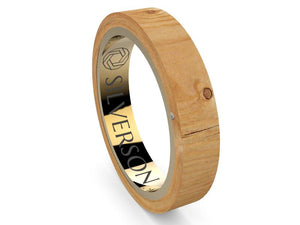 Ziyaud model gold and wood ring