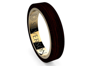 Ziyaud model gold and wood ring