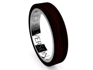 Ziyad model wood and silver ring