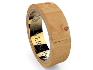 Ziyaud model gold and wood ring