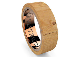 Ziyaud model gold and wood ring