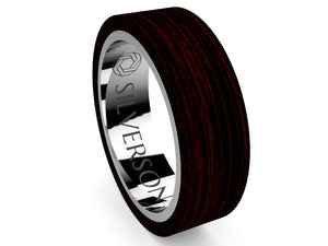 Ziyad model wood and silver ring