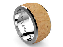 Load image into Gallery viewer, Rune model wood and silver ring
