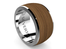 Load image into Gallery viewer, Rune model wood and silver ring
