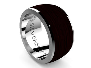 Rune model wood and silver ring