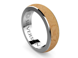 Rune model wood and silver ring