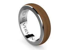 Cargar imagen en el visor de la galería, Anillo de madera y plata modelo Rune
