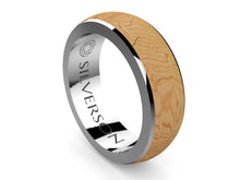 Load image into Gallery viewer, Rune model wood and silver ring
