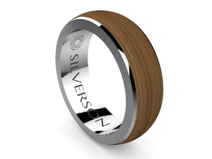 Rune model wood and silver ring