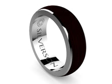 Load image into Gallery viewer, Rune model wood and silver ring
