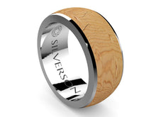 Load image into Gallery viewer, Rune model wood and silver ring
