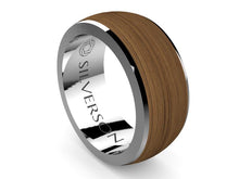 Load image into Gallery viewer, Rune model wood and silver ring
