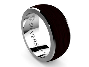 Rune model wood and silver ring