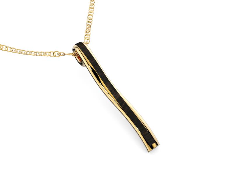 Domaur model gold and wood pendant