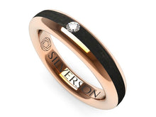 Load image into Gallery viewer, Wood and gold engagement ring with diamonds Domaur
